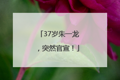 37岁朱一龙，突然官宣！