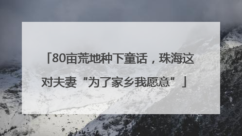 80亩荒地种下童话，珠海这对夫妻“为了家乡我愿意”