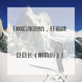 80后张田怡，任福建一县县长（附简历）