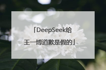 DeepSeek给王一博道歉是假的